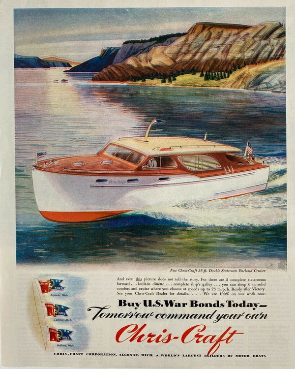 Chris-Craft Boats - 1943 Chris-Craft Ad (newer photo)